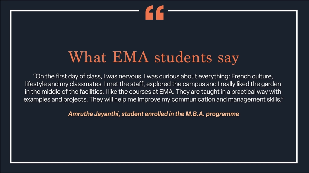 Amrutha Jayanthi, student enrolled in the MBA programme